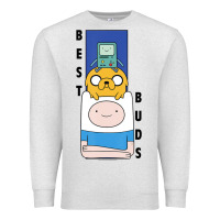 Oatmeal Heather Cn Adventure Time Finn Jake Bmo Best Buds Premium Sweatshirt - longCreatives