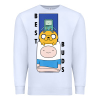 White Cn Adventure Time Finn Jake Bmo Best Buds Premium Sweatshirt - longCreatives