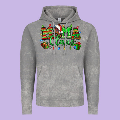 Mama Claus Christmas Lights And Gifts Mother's Day Vintage Hoodie Designed By Howdyjamesfarm