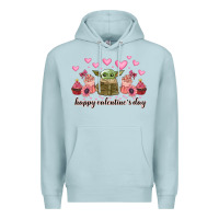 Blue Mist happy valentines day yoda Premium Hoodie - CowhideDigitalArt