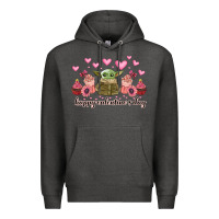 Charcoal Heather happy valentines day yoda Premium Hoodie - CowhideDigitalArt