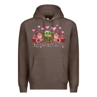 Coffee happy valentines day yoda Premium Hoodie - CowhideDigitalArt