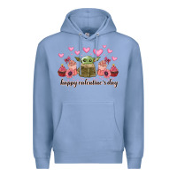 Colony Blue happy valentines day yoda Premium Hoodie - CowhideDigitalArt