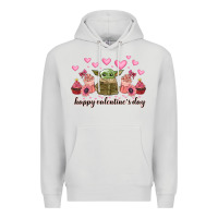 Dove Grey happy valentines day yoda Premium Hoodie - CowhideDigitalArt