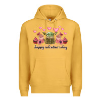Mustard happy valentines day yoda Premium Hoodie - CowhideDigitalArt