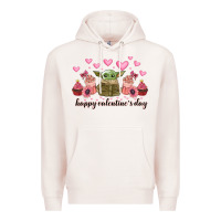 Pale Pink happy valentines day yoda Premium Hoodie - CowhideDigitalArt