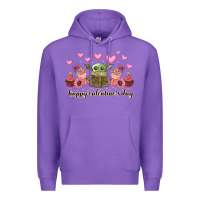 Purple happy valentines day yoda Premium Hoodie - CowhideDigitalArt