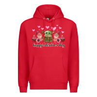 Red happy valentines day yoda Premium Hoodie - CowhideDigitalArt