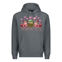 Rock happy valentines day yoda Premium Hoodie - CowhideDigitalArt