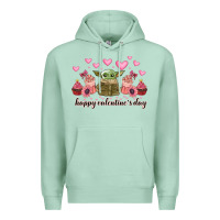 Seafoam happy valentines day yoda Premium Hoodie - CowhideDigitalArt