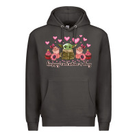 Smoke happy valentines day yoda Premium Hoodie - CowhideDigitalArt