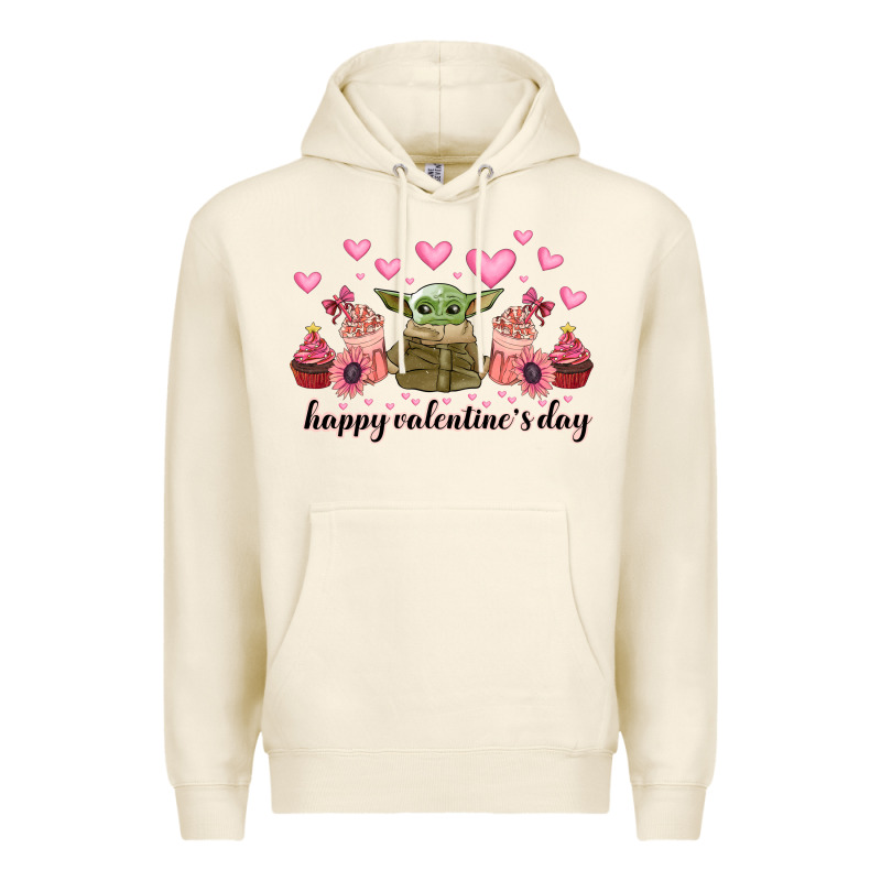 Happy Valentines Day Yoda Premium Hoodie by CowhideDigitalArt | Teevron