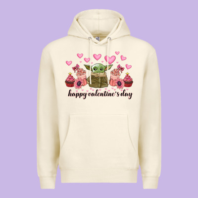 Happy Valentines Day Yoda Premium Hoodie Designed By Cowhidedigitalart