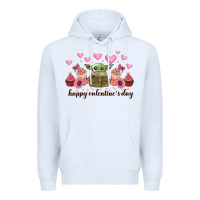 White happy valentines day yoda Premium Hoodie - CowhideDigitalArt