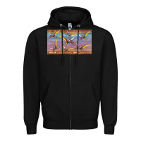 Black dinosaur pterodactyl sippy cup Zipper Hoodie - Artiststas