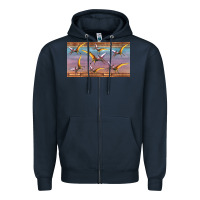 Navy dinosaur pterodactyl sippy cup Zipper Hoodie - Artiststas