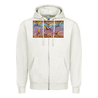 Oatmeal Heather dinosaur pterodactyl sippy cup Zipper Hoodie - Artiststas