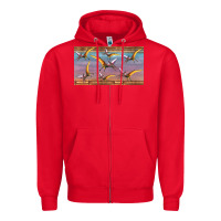 Red dinosaur pterodactyl sippy cup Zipper Hoodie - Artiststas