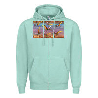 Seafoam dinosaur pterodactyl sippy cup Zipper Hoodie - Artiststas