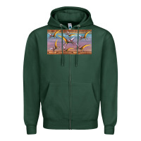 Sports Green dinosaur pterodactyl sippy cup Zipper Hoodie - Artiststas