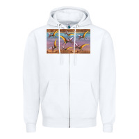 White dinosaur pterodactyl sippy cup Zipper Hoodie - Artiststas