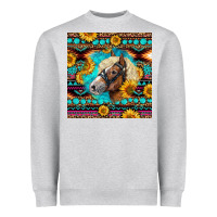 Heather Grey Haflinger Horse Aztec Heavyweight Sweatshirt - LillyAllenDesigns