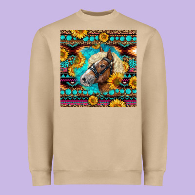 Haflinger Horse Aztec Heavyweight Sweatshirt Designed By Lillyallendesigns