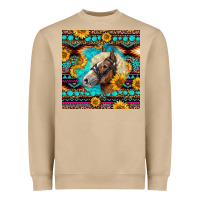 Mushroom Haflinger Horse Aztec Heavyweight Sweatshirt - LillyAllenDesigns