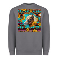 Storm Haflinger Horse Aztec Heavyweight Sweatshirt - LillyAllenDesigns