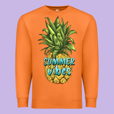 Summer Vibes Pineapple Premium Sweatshirt Designed By Barkaloodesign