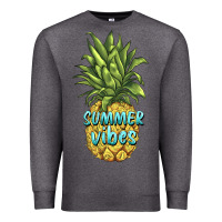 Charcoal Heather summer vibes pineapple Premium Sweatshirt - BarkalooDesign