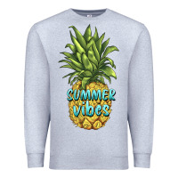 Heather Grey summer vibes pineapple Premium Sweatshirt - BarkalooDesign
