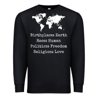 Black birthplace earth race human politics freedom religion love t shirt Premium Sweatshirt - longCreatives