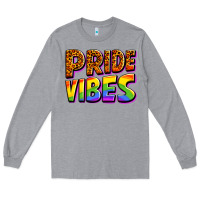 Heather Grey pride vibes Long Sleeve Tee - OliviaCreatesArt