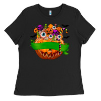 Black Personalized Boy Halloween Candy Ladies Tee - texasbilliewilder