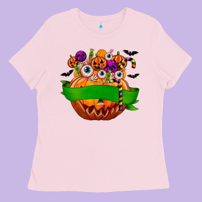 Personalized Boy Halloween Candy Ladies Tee Designed By Texasbilliewilder