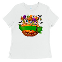 White Personalized Boy Halloween Candy Ladies Tee - texasbilliewilder