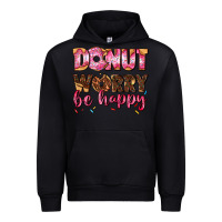 Black donut worry be happy Urban Hoodie - AdoDesignShop