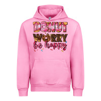 Fuchsia Pink donut worry be happy Urban Hoodie - AdoDesignShop