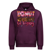 Mauve Wine donut worry be happy Urban Hoodie - AdoDesignShop
