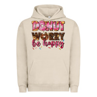 Pigment French Oak donut worry be happy Urban Hoodie - AdoDesignShop