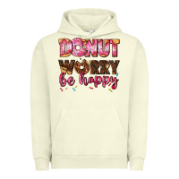 Pigment Pistachio donut worry be happy Urban Hoodie - AdoDesignShop