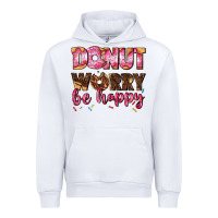 White donut worry be happy Urban Hoodie - AdoDesignShop