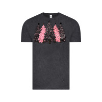 Vintage Black pink christmas trees Vintage Tee - CowGirlArtShop
