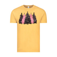 Vintage Mustard pink christmas trees Vintage Tee - CowGirlArtShop