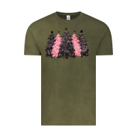Vintage Olive pink christmas trees Vintage Tee - CowGirlArtShop