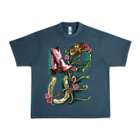 Midnight Navy Love boots horseshoe Urban Heavy Tee - HowdyJamesFarm