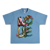 Pebble Blue Love boots horseshoe Urban Heavy Tee - HowdyJamesFarm