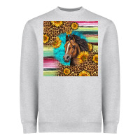 Heather Grey quarter horse aztec pattern Heavyweight Sweatshirt - LillyAllenDesigns