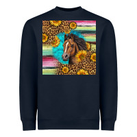 Navy quarter horse aztec pattern Heavyweight Sweatshirt - LillyAllenDesigns